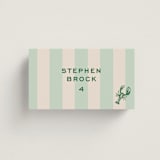 "Rhode" - Place Cards - Fish in Mint by Megan Davis - Front with Free Guest Printing