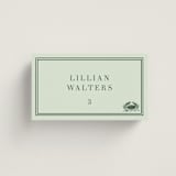 "Perry" - Place Cards - Fish in Mint by Megan Davis - Front with Free Guest Printing