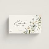 "Fleur" - Place Cards - Fish in Lily by Everett Paper Goods - Front with Free Guest Printing