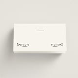 "Bon Vivant" - Place Cards - Fish in Charcoal by Ani Somi - Blank front