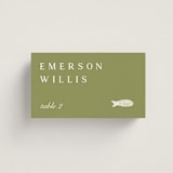 "Farm to Table" - Place Cards - Fish in Sage by Sierra Lee - Front