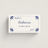 "Tile Card" - Place Cards - Fish in Azure by Zani van Zyl - Front