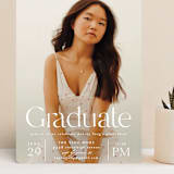 "Typeset" - Graduation Party Invitations in Dove by Erin L. Wilson - Front
