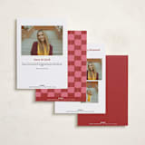 "GRAD!" - Graduation Party Invitations in Ruby by Erin Kessler - Back of Card Options