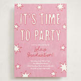 "Starry Celebration" - Graduation Party Invitations in Cotton Candy by Kercia Jane - Front
