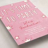 "Starry Celebration" - Graduation Party Invitations in Cotton Candy by Kercia Jane - Detail