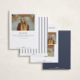 "Collegiate Line" - Graduation Announcements in Navy by Jennifer Wick - Back of Card Options