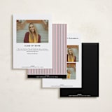 "Color Stripes" - Graduation Announcements in Coal by Claudia Orengo - Back of Card Options