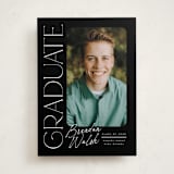 "Distinguished" - Graduation Announcements in Eclipse by Everett Paper Goods - Front
