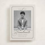 "Refined Grad" - Graduation Announcements in Taupe by Ashley Iwafuchi - Front