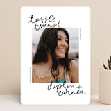 "Tassel turned, diploma earned" - Graduation Announcements in Noir by Abbigail Lim - Front