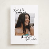 "Tassel turned, diploma earned" - Graduation Announcements in Noir by Abbigail Lim - Front