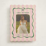 "Whimsical Stripes" - Graduation Announcements in Raspberry Matcha by Vera Lim - Front