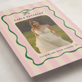 "Whimsical Stripes" - Graduation Announcements in Raspberry Matcha by Vera Lim - Detail
