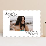 "Tassel turned, diploma earned" - Graduation Announcements in Noir by Abbigail Lim - Front