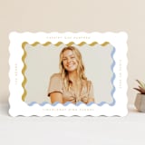 "wavy frame" - Graduation Announcements in Aqua by Baumbirdy - Front