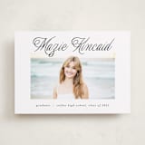 "Minimal Flourish" - Graduation Announcements in Noir by AK Graphics - Front