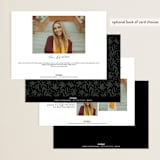 "Minimal Script" - Graduation Announcements in Obsidian by Kamala Nahas - Back of Card Options