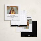 "Photo Snap + Penned Names" - Graduation Announcements in Noir by Cleghorn Creative - Back of Card Options