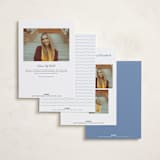 "Floral Crest" - Graduation Announcements in Cornflower by Laura Hankins - Back of Card Options