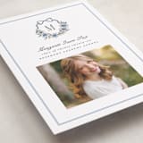 "Floral Crest" - Graduation Announcements in Cornflower by Laura Hankins - Detail