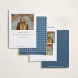 "Quattro" - Graduation Announcements in Indigo by Pippa Shaw - Back of Card Options