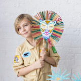 "Safari Lion Mask - Pack of 4" - Party Hats in multicolorassorted-colors by MA FÊTE