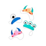 "Little Monsters Party Headband Set" - Party Hats in multicolor by Jollity and Co