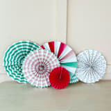 "It's a Party Fans - Set of 6" - Party Hanging Decor in multicolor by Jollity and Co
