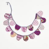 "Kantha Scallop Banner - No. 240218" - Party Hanging Decor in purple by Anchal