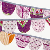 "Kantha Scallop Banner - No. 240218" - Party Hanging Decor in purple by Anchal