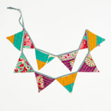 "Kantha Pennant Banner - No. 240203" - Party Hanging Decor in green by Anchal