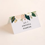 "Classic Floral" - Place Cards in Spring Blush by Alethea and Ruth - Folded with Free Guest Printing