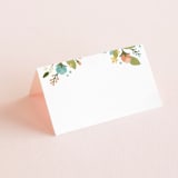 "Floral Ampersand" - Place Cards in Sea Breeze by Jennifer Wick - Blank front