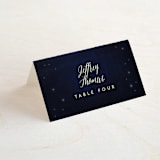 "Outside" - Place Cards in Navy by Rebecca Bowen - Folded with Free Guest Printing