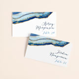 "Gilt Agate" - Place Cards in Navy by Kaydi Bishop - Front with Free Guest Printing