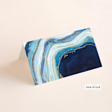 "Gilt Agate" - Place Cards in Navy by Kaydi Bishop - Folded Back of Card