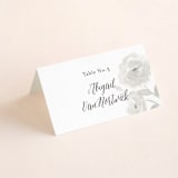 "Watercolor Floral" - Place Cards in Fog by Jill Means - Folded with Free Guest Printing