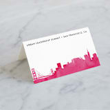 "Skyline-San Francisco" - Place Cards in Fuchsia by Laura Condouris - Blank front