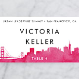 "Skyline-San Francisco" - Place Cards in Fuchsia by Laura Condouris - Detail
