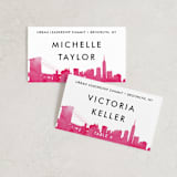 "Skyline -New York" - Place Cards in Fuchsia by Laura Condouris - Front with Free Guest Printing