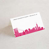 "Skyline -New York" - Place Cards in Fuchsia by Laura Condouris - Blank front