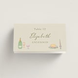 "Dining" - Place Cards in Olive by Elly - Folded with Free Guest Printing