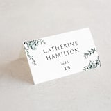 "Fresh Sage" - Place Cards in Olive by Christie Kelly - Folded with Free Guest Printing