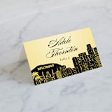 "Big City - Los Angeles" - Place Cards in Lemondrop by Hooray Creative - Folded with Free Guest Printing
