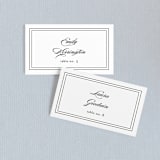 "Eloquence" - Place Cards in Vanilla by Kimberly FitzSimons - Front with Free Guest Printing