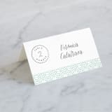 "Passport" - Place Cards in Seafoam by Sarah Curry - Folded with Free Guest Printing