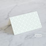 "Passport" - Place Cards in Seafoam by Sarah Curry - Folded Back of Card