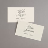 "Refined Beauty" - Place Cards in Cream by Stacey Day - Front with Free Guest Printing