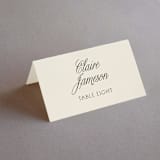 "Refined Beauty" - Place Cards in Cream by Stacey Day - Folded with Free Guest Printing